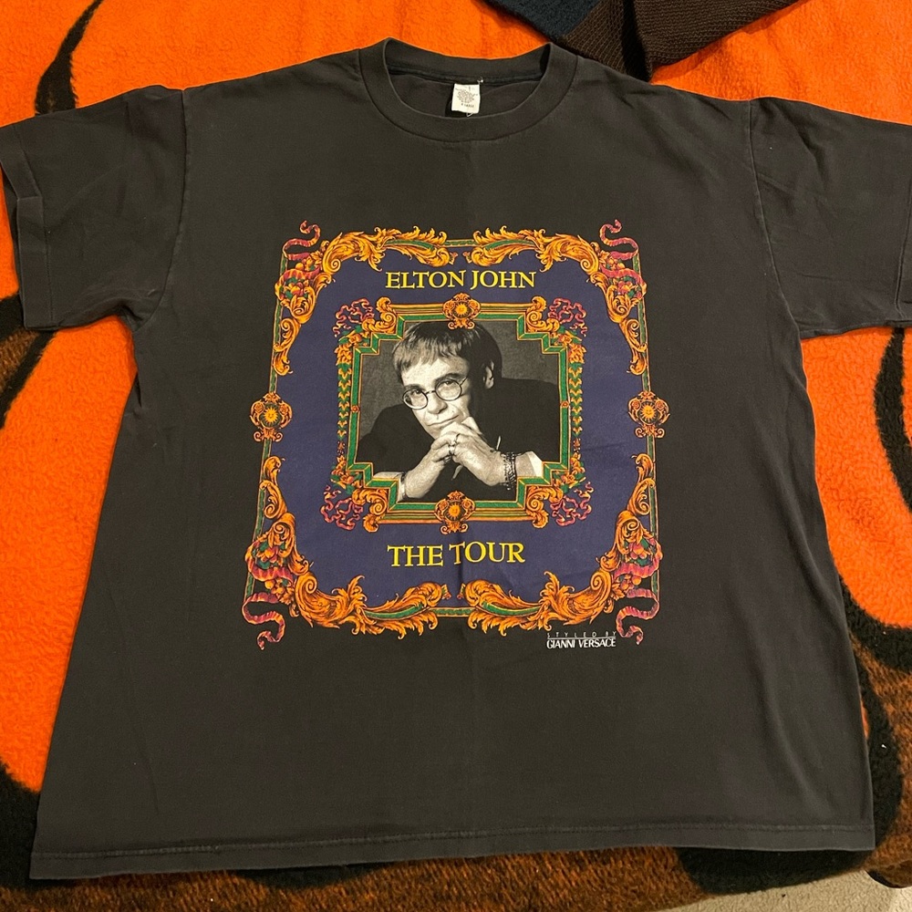 Vintage 1992-1993 Elton John Tour T Shirt Styled By Gianni Versace